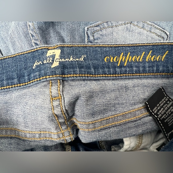 7 for all Mankind Cropped Boot cut Jeans Size 27 frayed edge - Picture 3 of 8